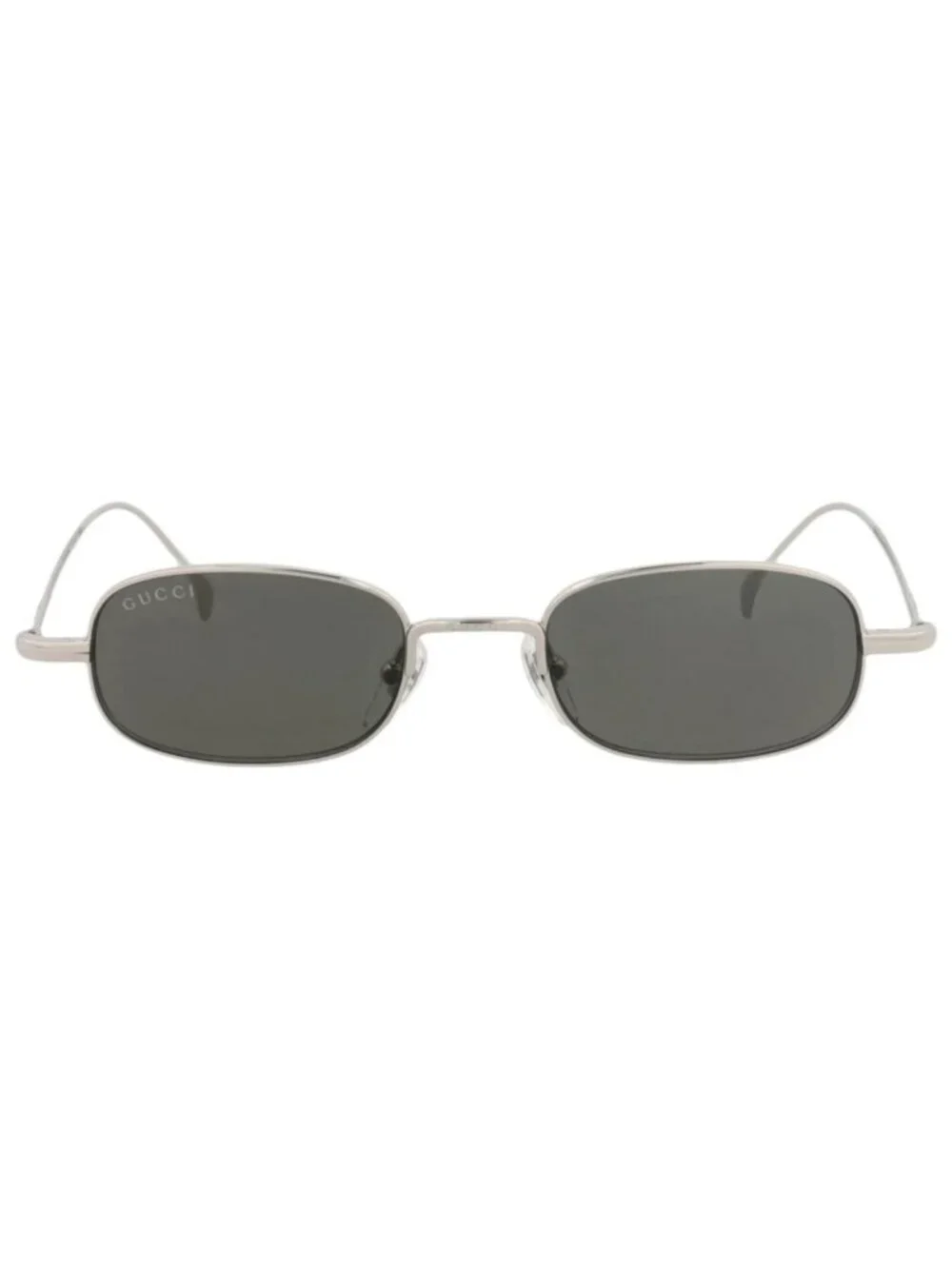 New Gucci Women's Sunglasses Square Rectangle Metal Frame Mens Silver Silver